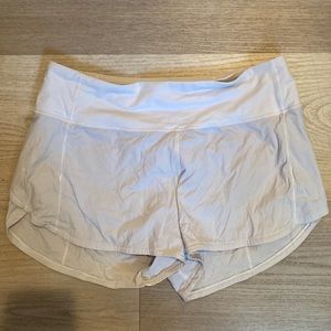White Lulu lemon shorts